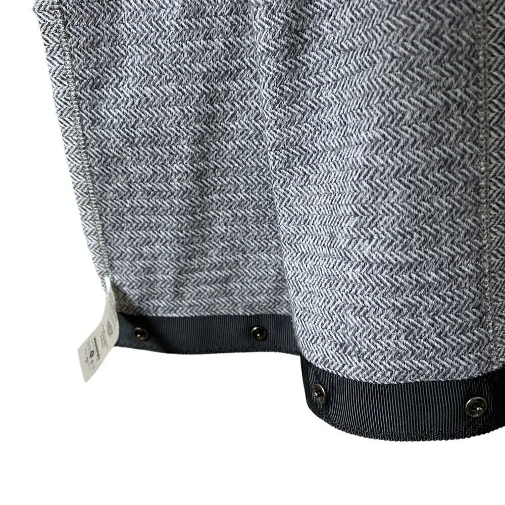 LULULEMON Vinyasa Scarf Gray Herringbone Knit Snap Close 26